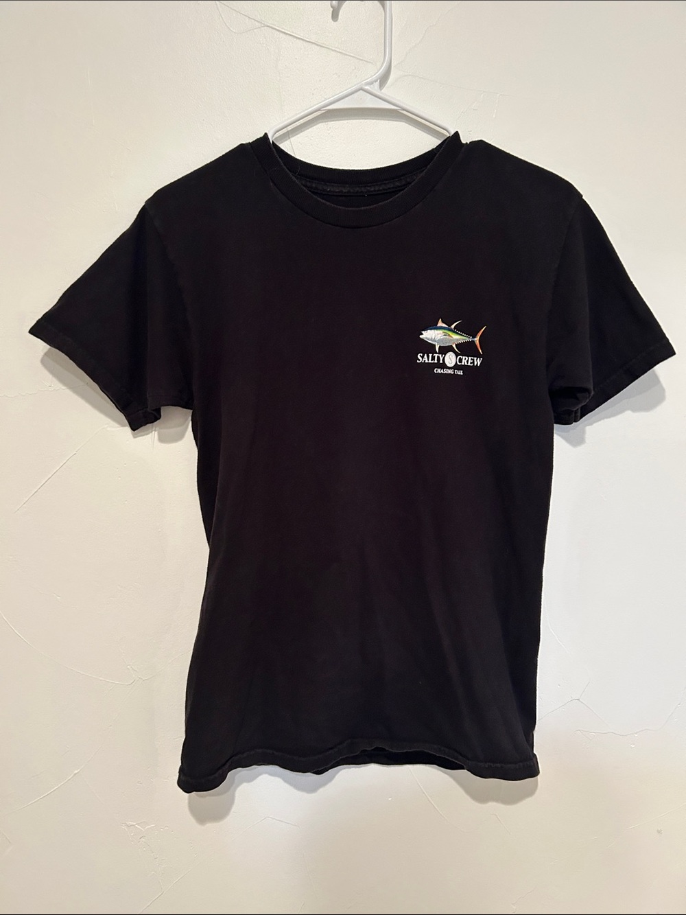 Salty Crew Black Short Sleeve Swim Tee with Marlin Logo